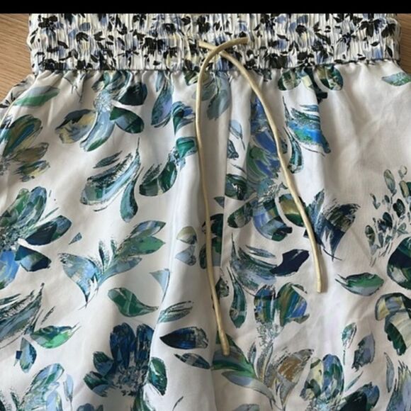 MUNTHE Uniga Floral Silk Blend Drawstring Shorts in Blue Size 8 NWT $265 - Picture 7 of 8